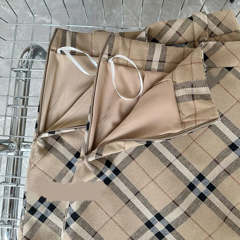 الخريف الشتاء الإناث شيك خمر عالية الخصر التنانير النساء مصمم ألف خط التنانير الفتيات الكورية موضة القهوة التنانير #6