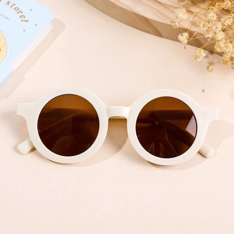 Newborn Round Frame Sunglasses Photography Prop Kids Cute Vintage Frosted Sun Glasses Sun Shade Eyewear Kawaii Photo Accessories