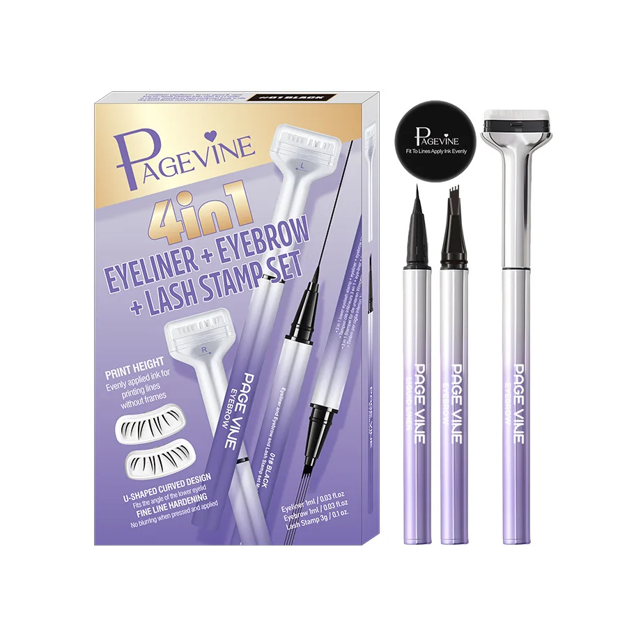 Page Vine Lower Lash Stamp Eyeliner Long-Lasting Non-Smudge Eyebrow Pencil Eyelash Eyeliner Three-In-One