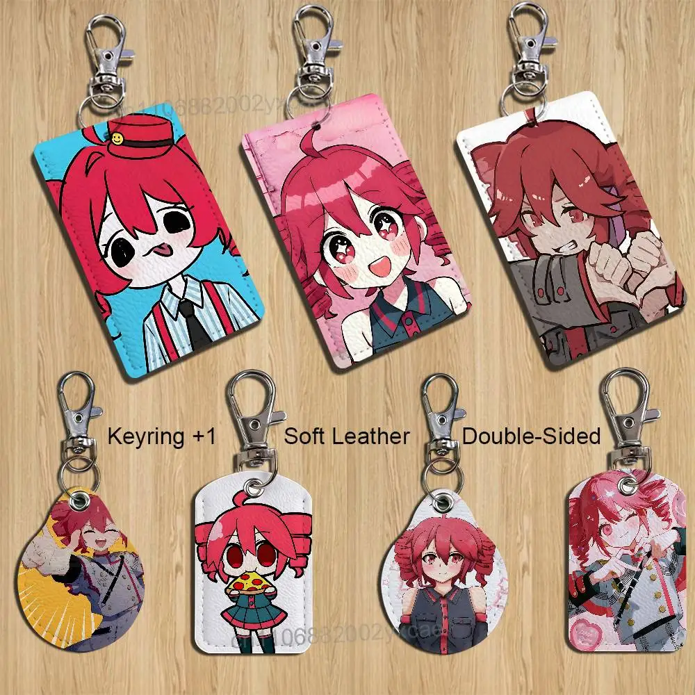 

Red singer Teto Cartoon Singer Anime Card Keychain Fashion Pendant Bag ID Door Card Case Bus Card Cute Adult
