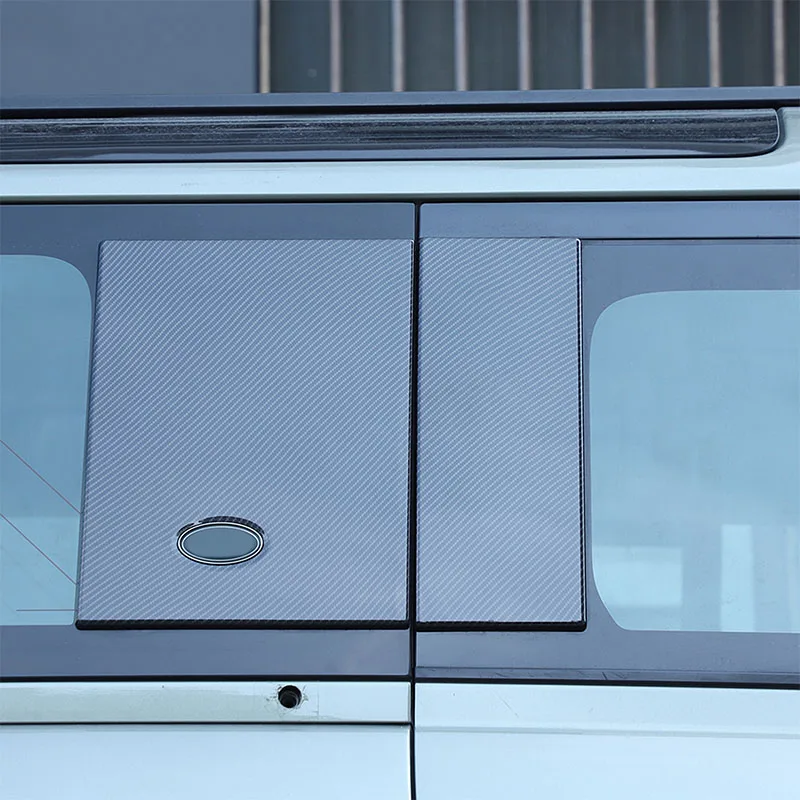 ABS ألياف الكربون/أسود لاند روفر المدافع 110 130 2020-2024 نافذة السيارة الخلفية الجانبية لوحة تزيين ملصق اكسسوارات السيارات #4