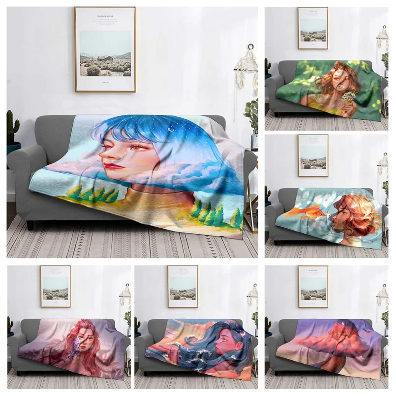 

Home decoration plush Sofa blanket Colorful Animal Bedspread on the bed anime fluffy soft blankets thick blanket for winte