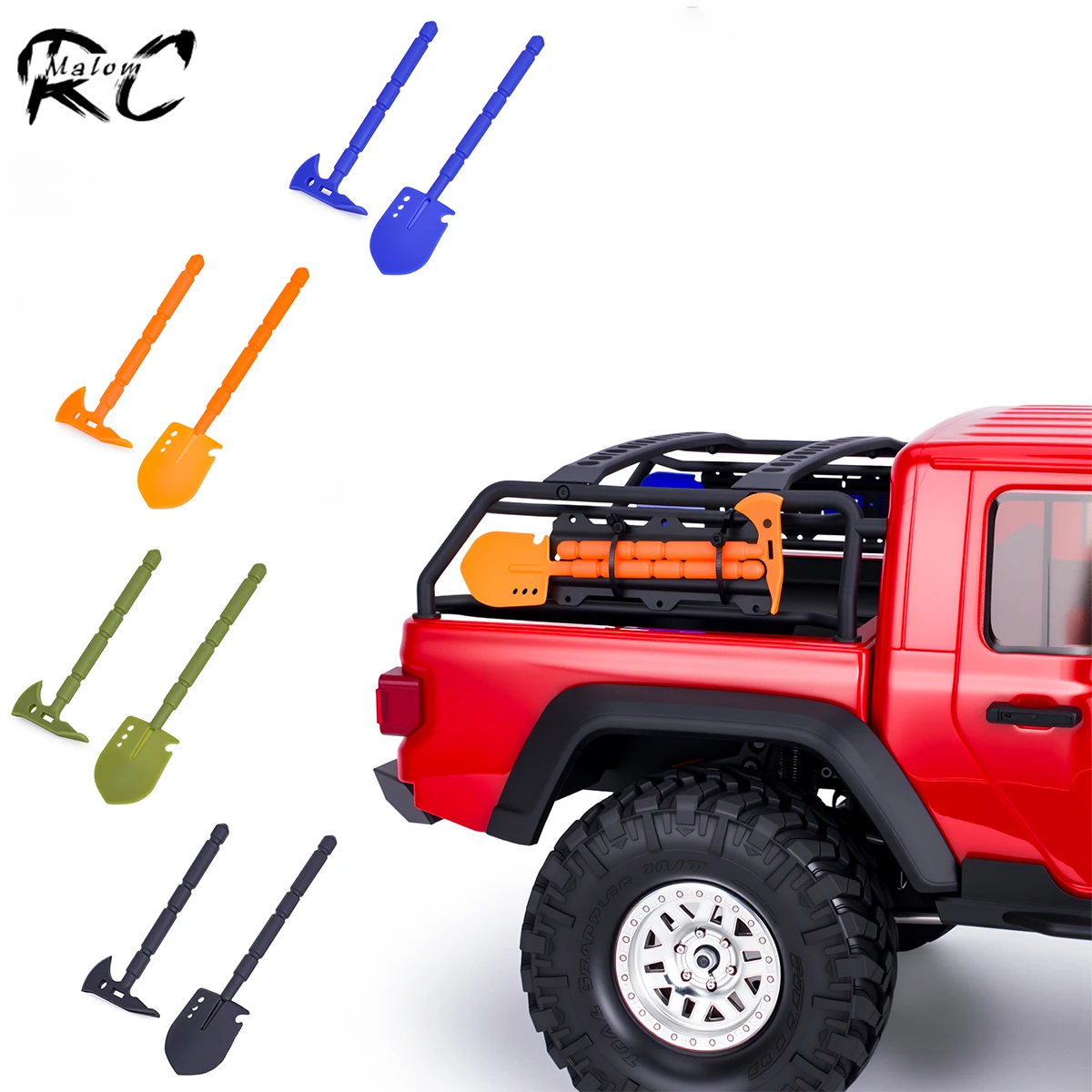ชุดพลั่วและสิ่วไนลอน - ชิ้นส่วนตกแต่งจำลองสำหรับรถบังคับวิทยุ 1/10 RC Crawler TRX4 TRX6 SCX10 90046 D90 TRX4M อัพเกรด