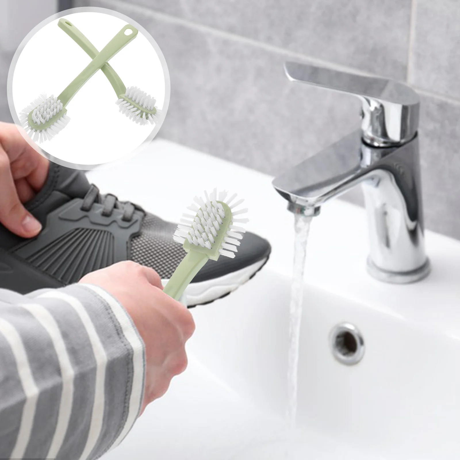 

5Pcs Long Handle Five-Sided Shoe Cleaning Brush Soft Bristles Multi-Function Cleaner Tool for Shoes Laundry Household