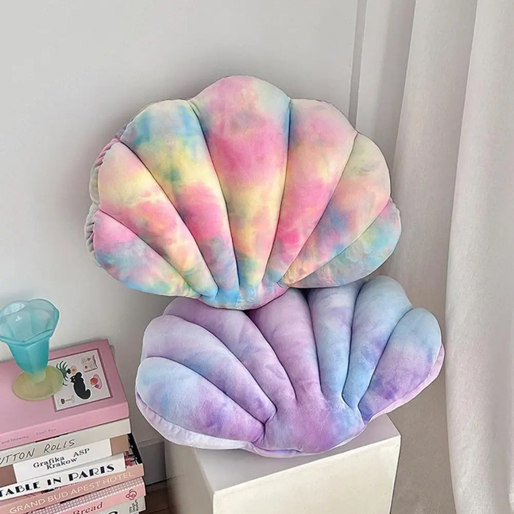 Shell Shaped Pillow Colorful Seashell Throw Pillow Ocean Theme Plush Toy for Sofa Bed Couch Decoration Office Nap Pillow Car