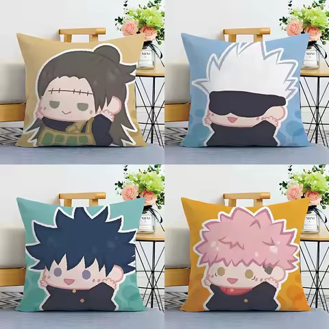 Jujutsu Kaisen Plush Stuffed Cushions Gojo Satoru Yuji Itadori Geto Suguru Pillows Japanese Anime Dakimakura Manga Seat Cushion