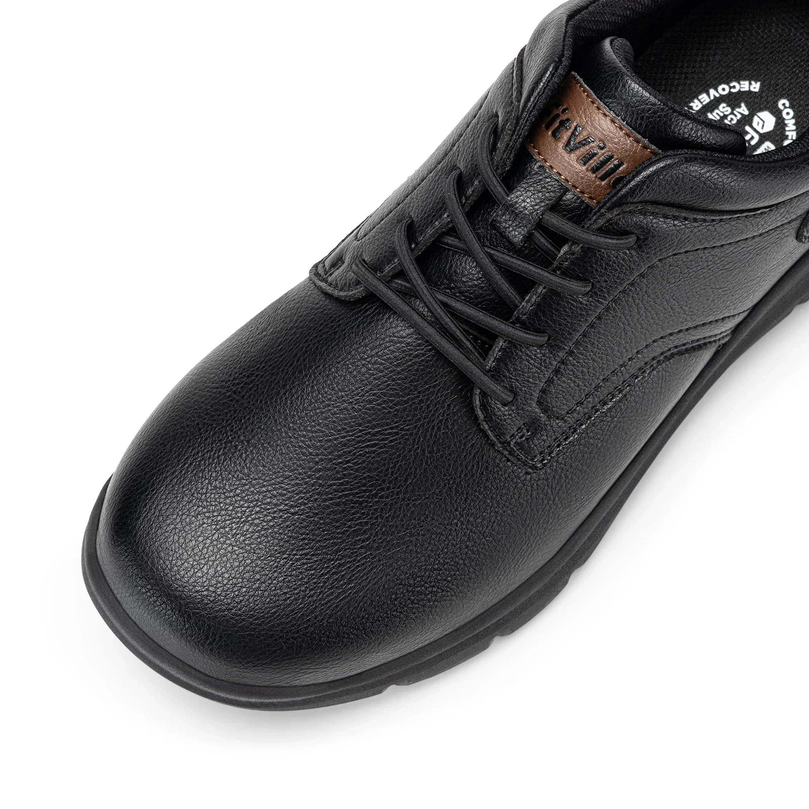FitVille Herren-Slipper aus Leder, leichte, legere Business-Slipper mit Fußgewölbestütze für geschwollene und breite Füße – Detail 13