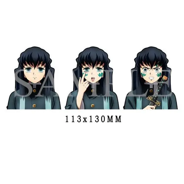 Demon Slayer, Waterproof 3D Gradient Illusion Stickers, Grating Card, Nezuko Tanjiro Kuroshita Computer Mobile Car Stickers