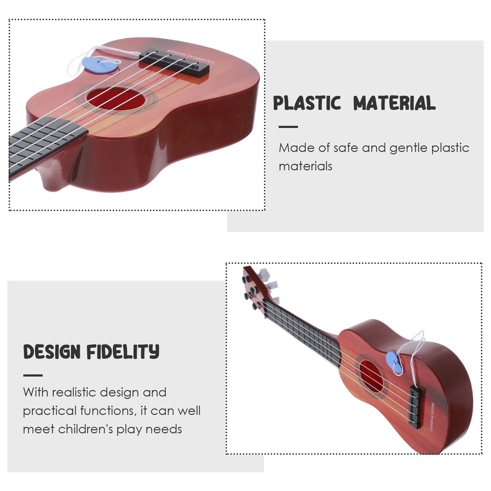 Guitarra de juguete para niños, juguetes musicales, ukelele para niños pequeños, principiantes para niños de madera