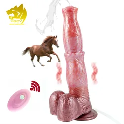 YOCY Big Horse Dildo Vibrator Squirting Water Realistic Animal Penis Toy With Suction Cup Anal Dildos For Women Men Masturbator