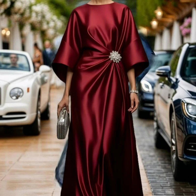 แฟชั่นฤดูใบไม้ร่วงปี 2026 เสื้อผ้าอเนกประสงค์สำหรับใส่ทำงาน ทรงพลีทหลวม สไตล์หรูหรา ประดับลูกปัด ดีไซน์ผ้าซาติน สำหรับผู้หญิง