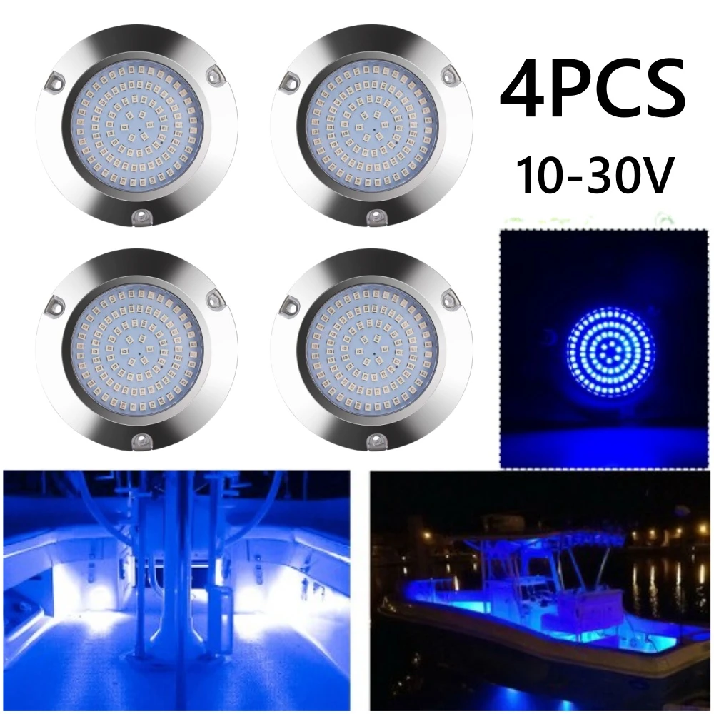 

4PCS 90LED Underwater Boat Light LED Waterproof Navigation Lights Speedboat Underwater Lighting Yacht Boat Accessories Marine