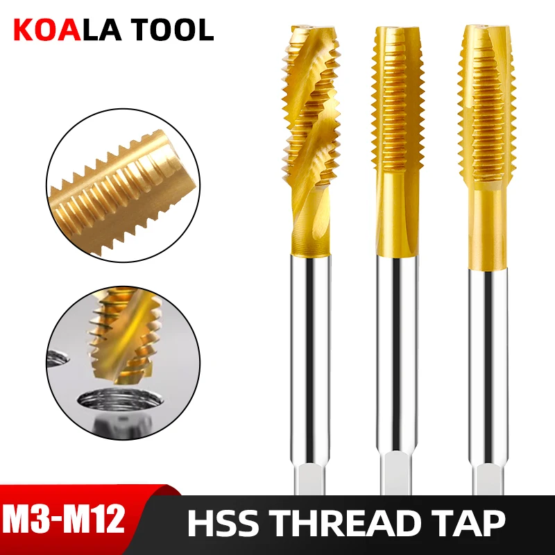 HSS Cobalt Containing Tip Screw tap Machine tap drill tools Stainless Steel Special Titanium-Plated thread tapping M3 M4 M5 M6