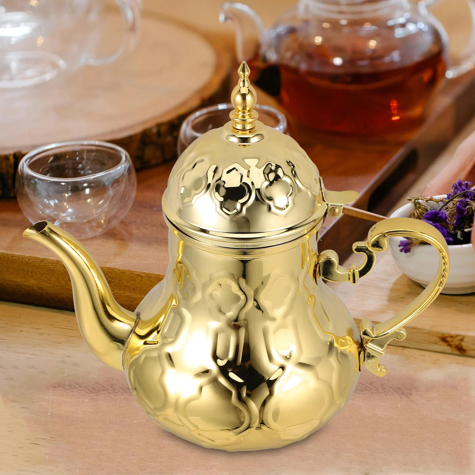 

Stainless Steel Tea Kettle Thickened Metal Coffee Kettle with Wear-Resistant Base Suitable for Home Office Daily Use