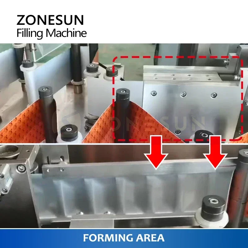 ZONESUN Упаковочная машина с защелкивающейся головкой Машина для наполнения и запечатывания пакетов с одним дозовым порционным пакетом ZS-FS180