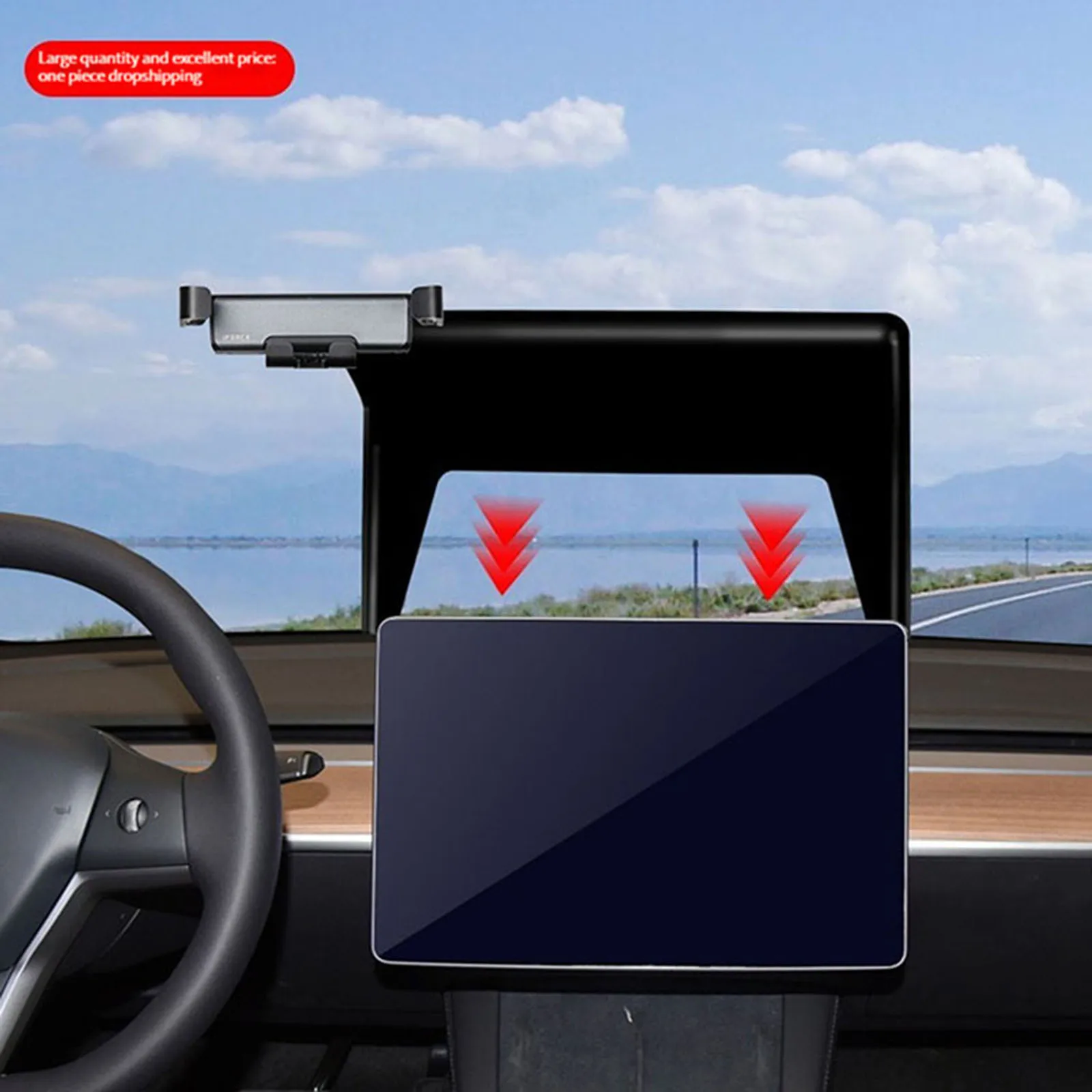 

Universal Car Phone Holder Clip For Model 3/Y Middle Control Screen Dedicated Phone Bracket with Display Sleeve