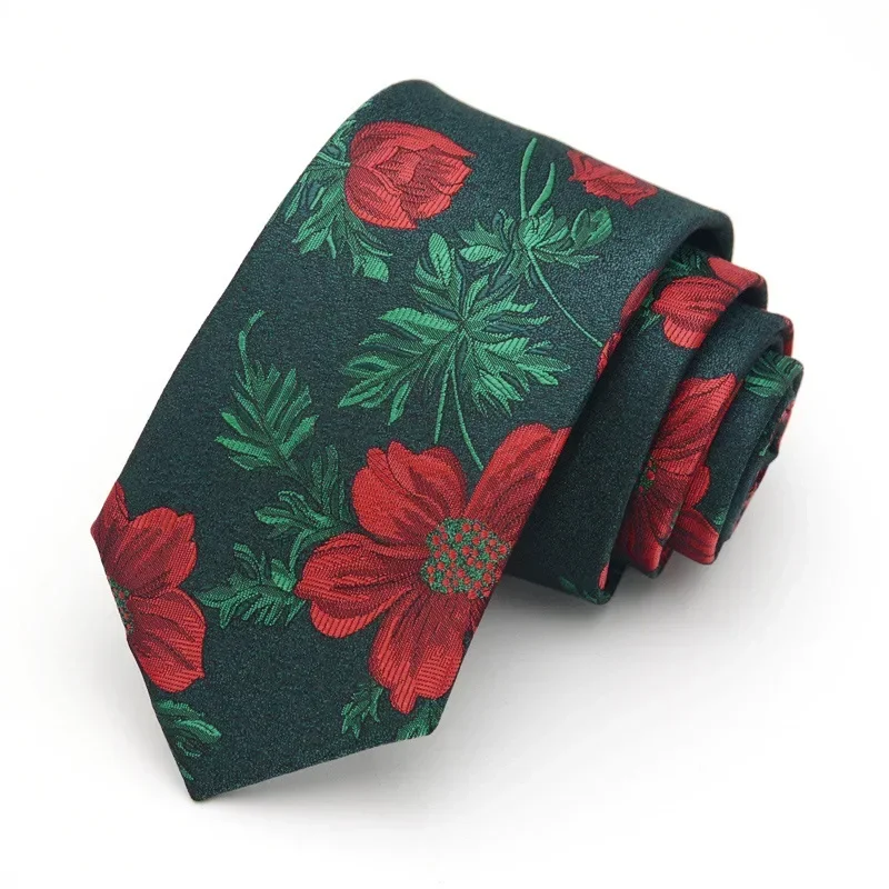MUGIVALA 7CM Polyester Retro Business Floral Banquet  Vintage Pattern Tie  Men Accessories  Mens Ties  Necktie for Men and Women