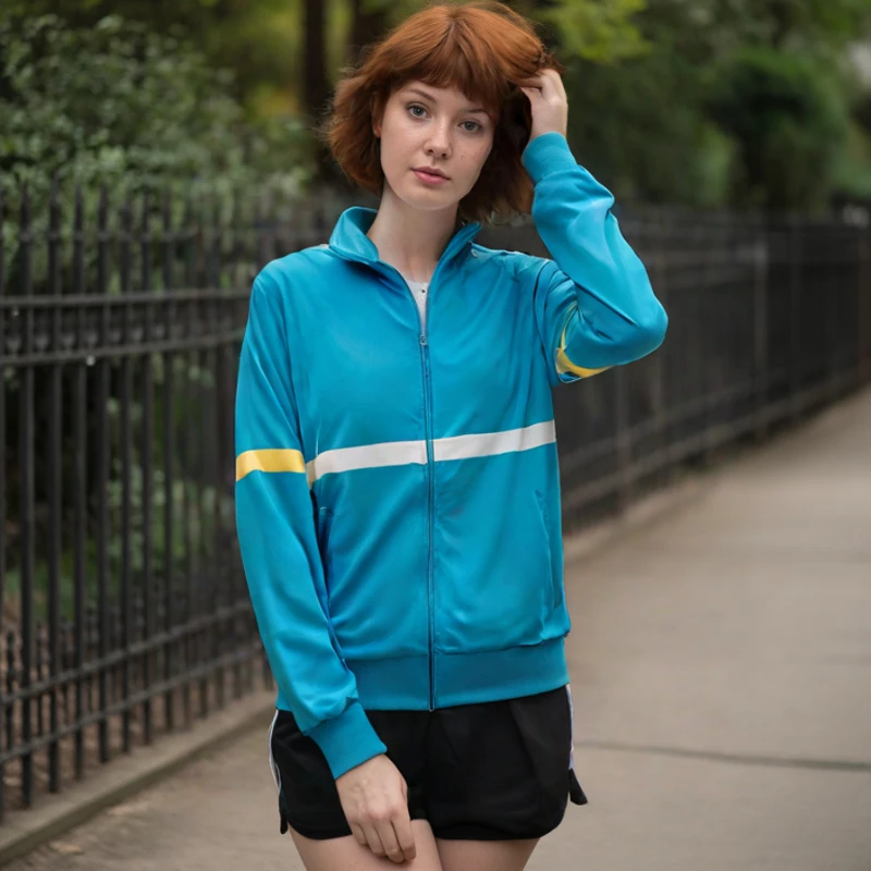 

Movie Strange Story Zip Up Hoodie Sweatshirt Max Mayfield Cosplay Zipper Hooded Blue Jacket Pants Daily Casual Suit Set