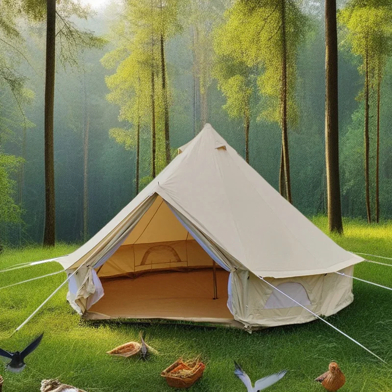 

Tom AutoLarge 4 Season 4M Size 4 Persons Durable Rainproof Outdoor Camping Yurt Canvas Beach Party Bell Tents