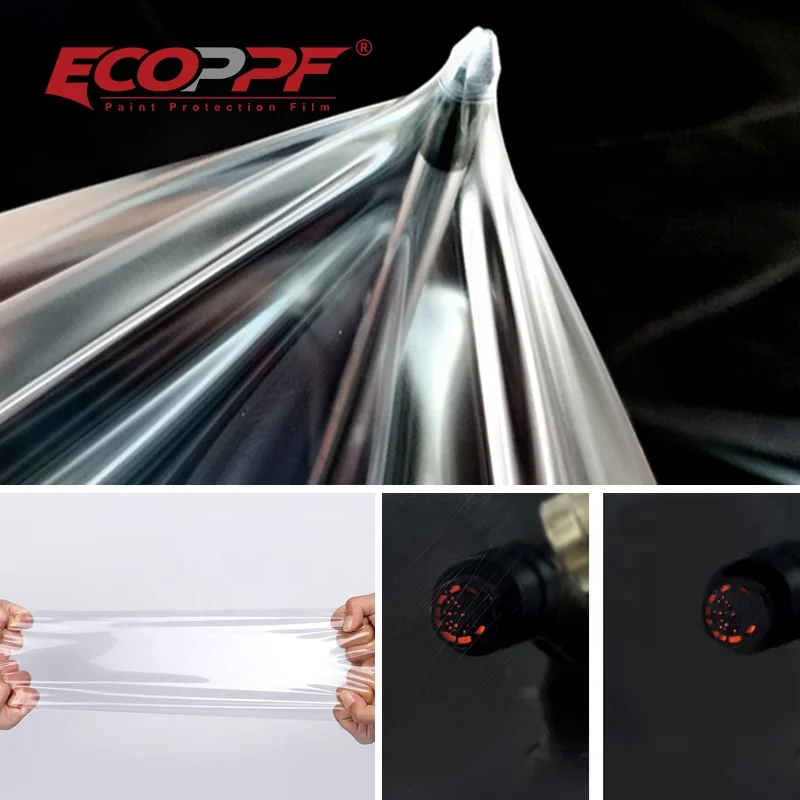 ECOPPF Fabbrica di alta qualità 7.5mil 10mil TPU Pellicola protettiva per vernice per auto nera lucida ad alta elasticità Pellicola OEM ODM PPF