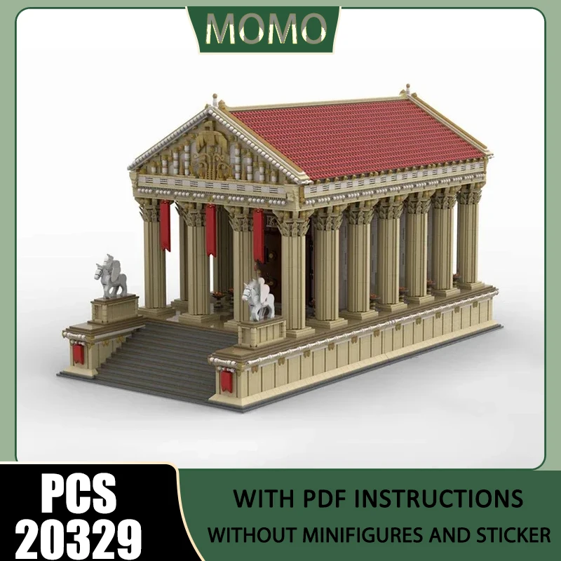 

Moc Building Blocks Ancient Roman Temple Model Technology Bricks DIY City Street View Construstion Assembly Toy Holiday Gift
