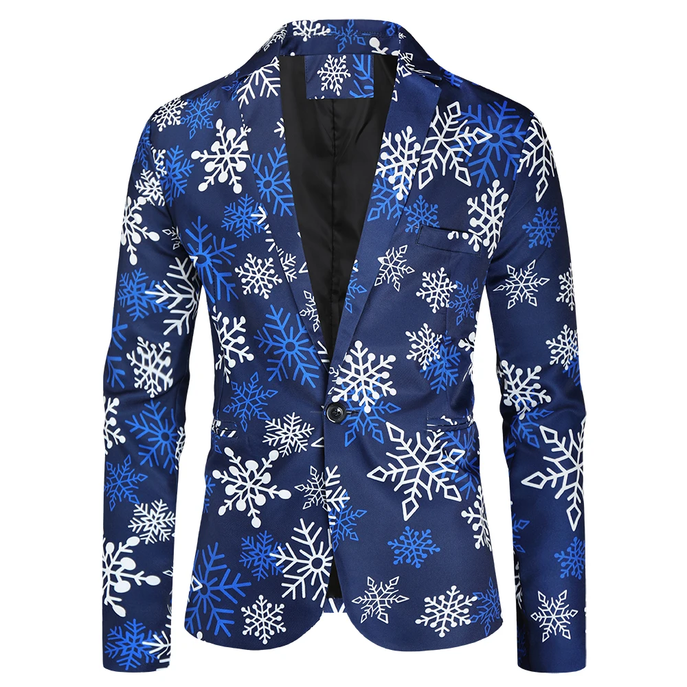 New Men\'s Fashion Suit Party Coat Casual Slim Fit Blazer Buttons Suit 3D Floral Print Painting Blazers Jacket Men S-4XL