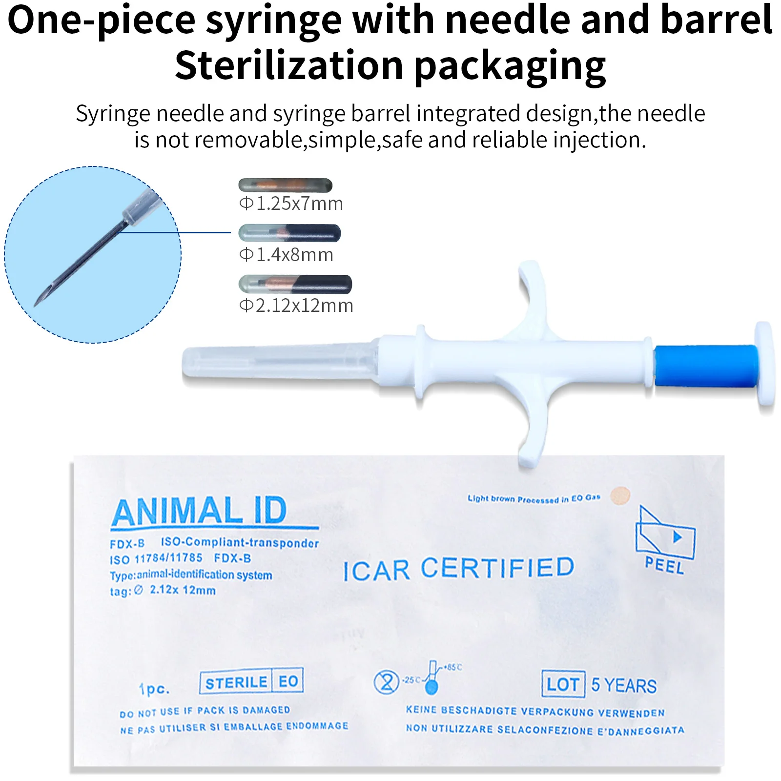 READELL 10pcs 유리 태그 개/고양이/말/물고기 칩 RFID 마이크로 칩 주사기 트랜스 폰더 2.12x12mm FDX-B 무료 ICAR 번호