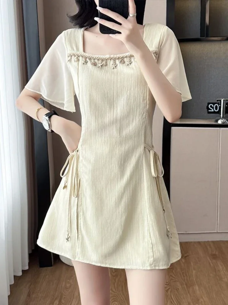 

Dress Elegant Off White Ice Silk Woman Shorts New Features of Matching Summer Fashion 2025 Tailor Short Sets for Women 2 Pieces