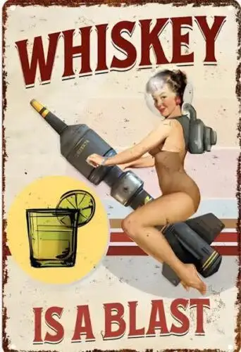WHISKEY METAL TIN SIGN 