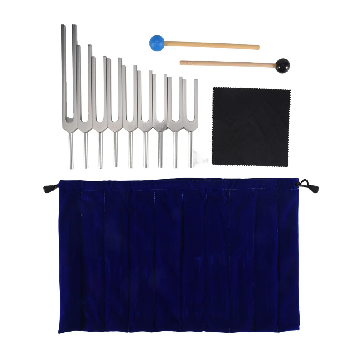 Tuning Fork Set - 9 Tuning Forks for Healing Chakra,Sound Therapy,Keep Body,Mind and Spirit in Perfect Harmony- Silver