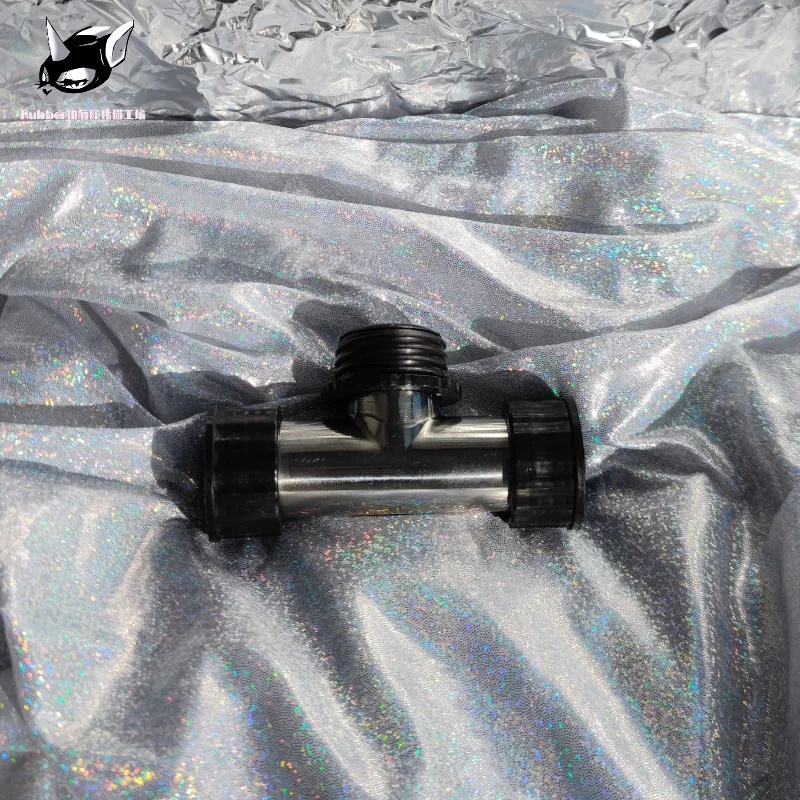 Latex gas mask stainless steel tee joint, mask accessories airway butt, nylon metal optional
