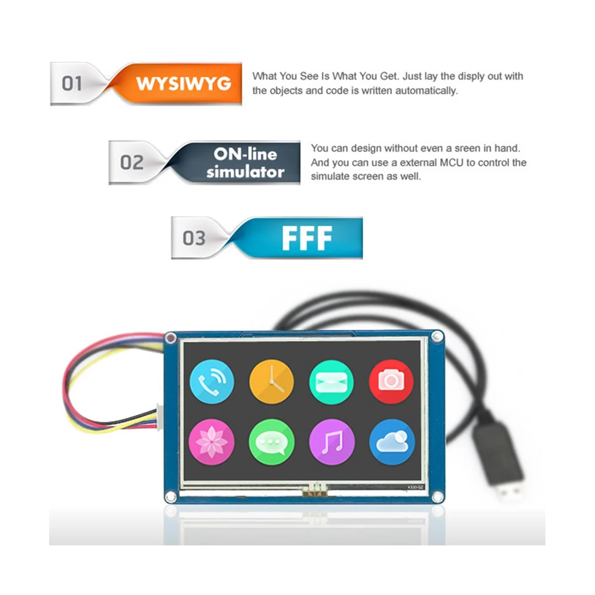 Imagem -06 - Hmi Lcd Touch Display Interface Homem-máquina de Exibição Resistiva Série Aprimorada Nx8048t070