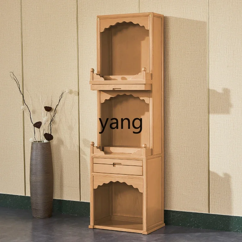 CX1  solid wood shrine cabinet three-layer shrine table Buddhist household new Chinese style God of Wealth