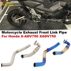 Motorcycle Exhaust Muffler Moto Escape Modified Stainless Steel Front Middle Link Slip On For Honda X-ADV 750 X ADV750 XADV 750
