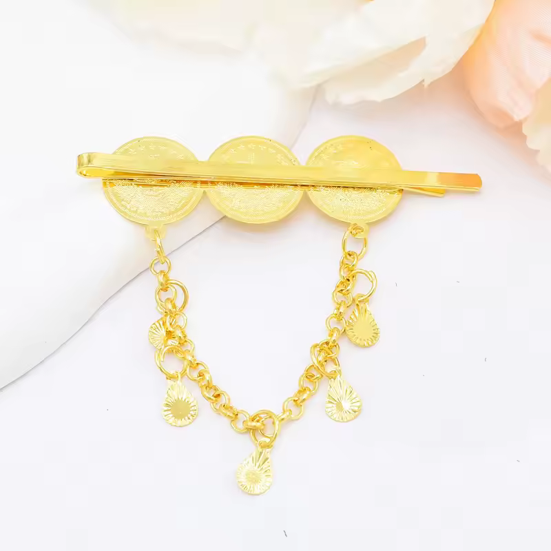 Ladies Metal Tassel Hair Clip Middle East India Style Coin Hair Accessories Bohemian Wedding Party Hairpins - Image 3