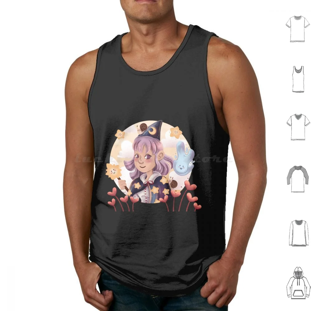 Little Magician Girl Tank Tops Vest Sleeveless Girl Cute Star Magician Heart