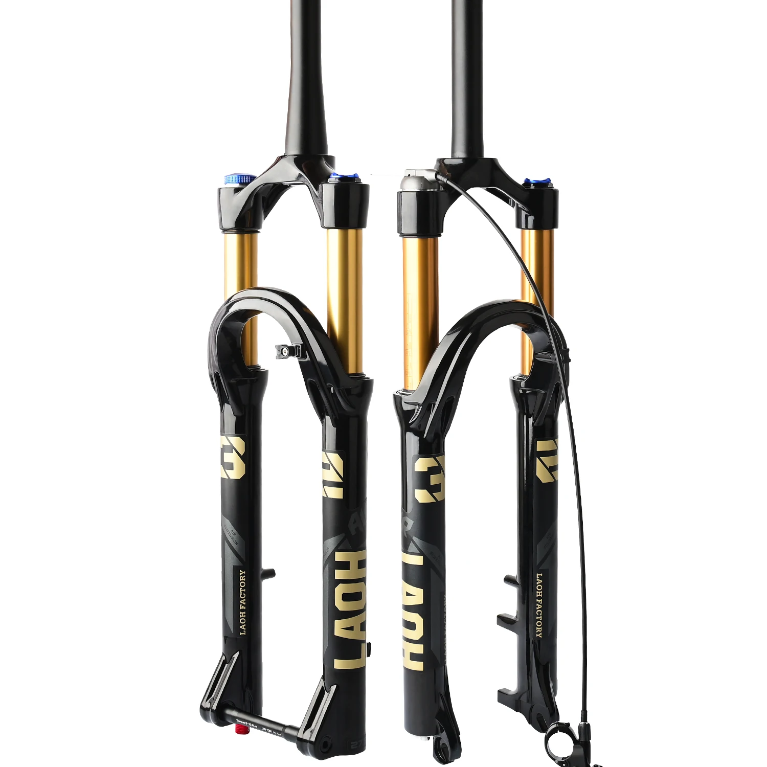 LAOH 27.5/29 Inch MTB Fork with 120mm Stroke, Cone Tube Rebound Adjustment, 15mm × 110mm Axle Bicycle Fork and Bicycle Shock Abs