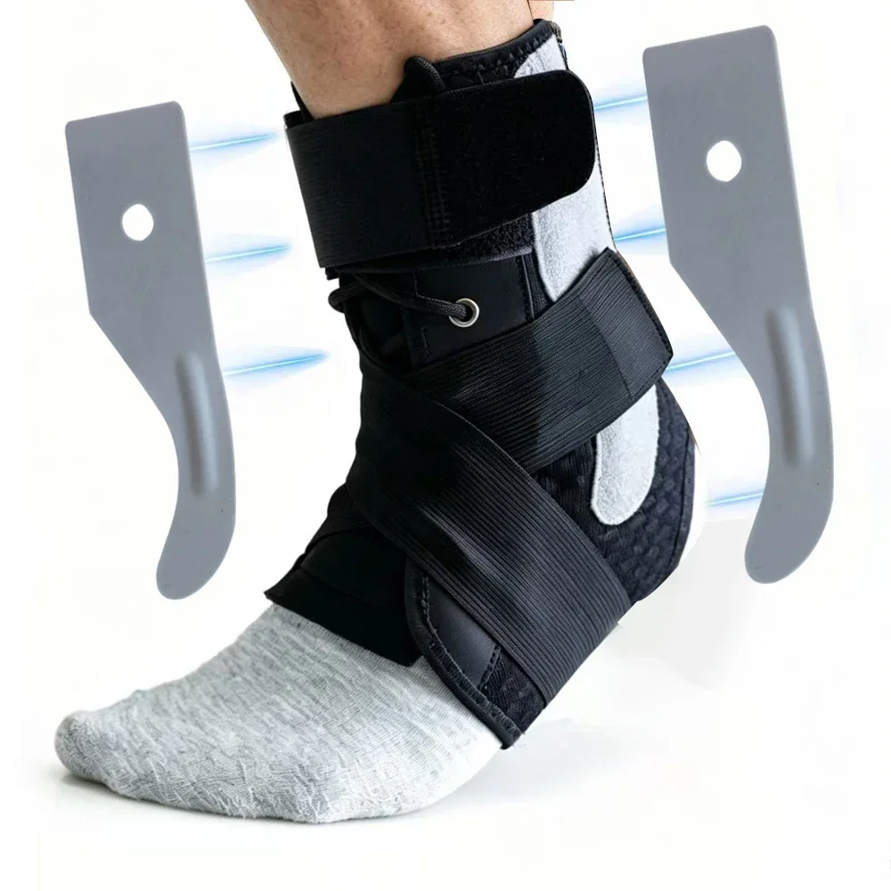 1Pcs Ankle Protector Brace Lace Up, Adjustable X-Strap Side Stabilizers Ankle Support Wrap for Sports Fitness