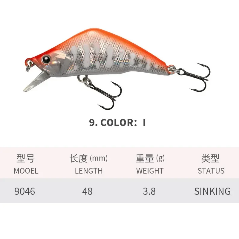 Mini Sinking Minnow Fishing Lure Isca Artificial Trout Plastic Hard Baits 3.8g 48mm Pesca for Bass Pike Perch Fish Tackle Leurre