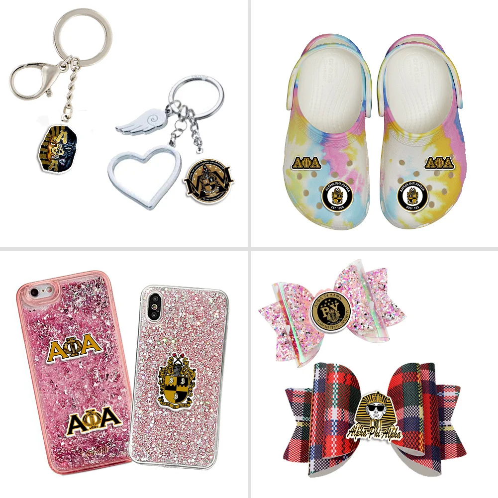 Fraternidade fraternidade resina planar transparente glitter acrílico flatback para crachá arco de cabelo chaveiro decoração de presente personalizado