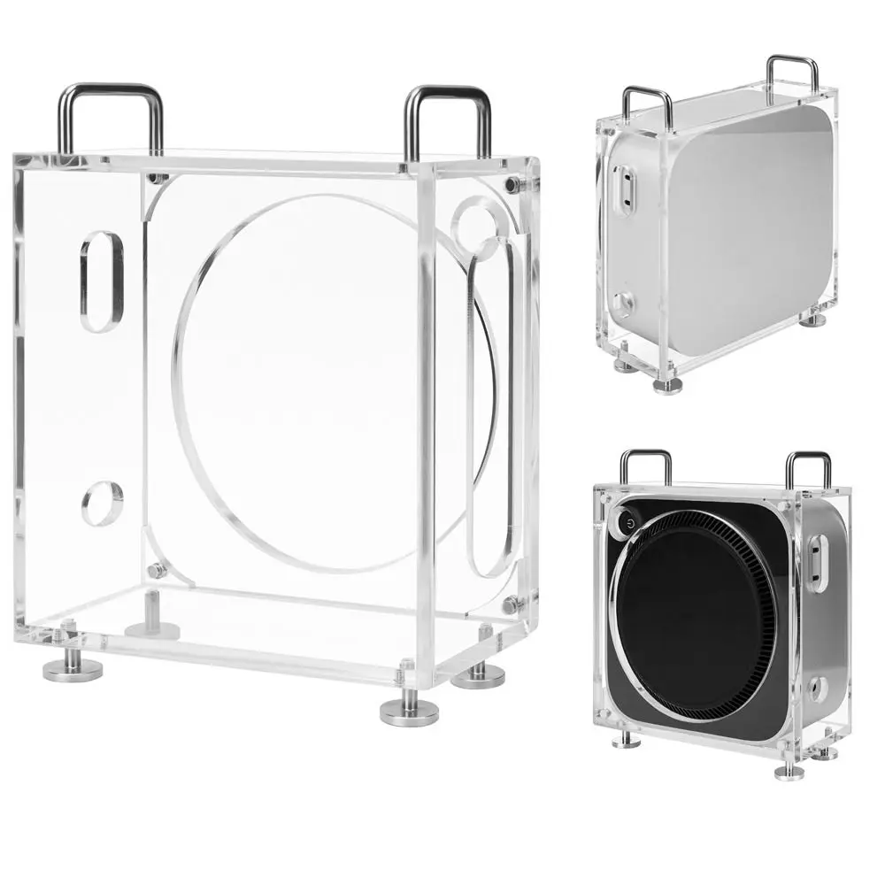 

Acrylic Computer Chassis Stand Dustproof Transparent Host Case Protector Protective Shell for Mac Mini M4/M4 Pro 2024