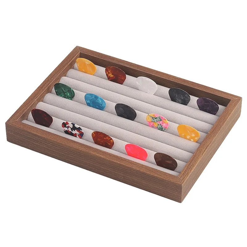 Guitar Pick Storage Box Large Capacity Pick Tray Soft Sponge Picks Display Box String Instrument Accessories with 15pcs Picks