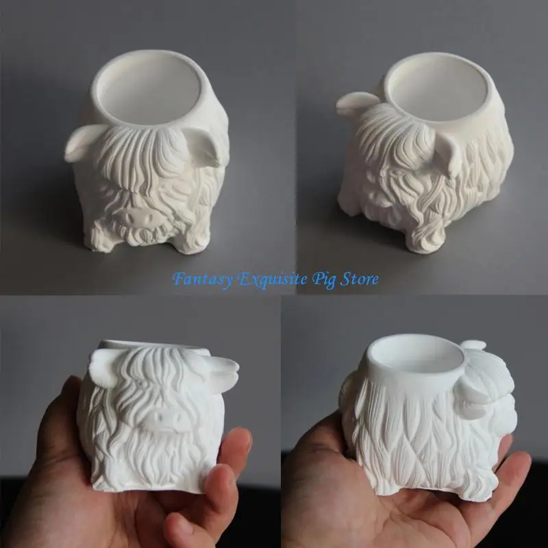 

Flexible Silicone Mold for Artistic Cow Themed Crafts Stylish Storage Jar Making Mould Holder Epoxy Mould