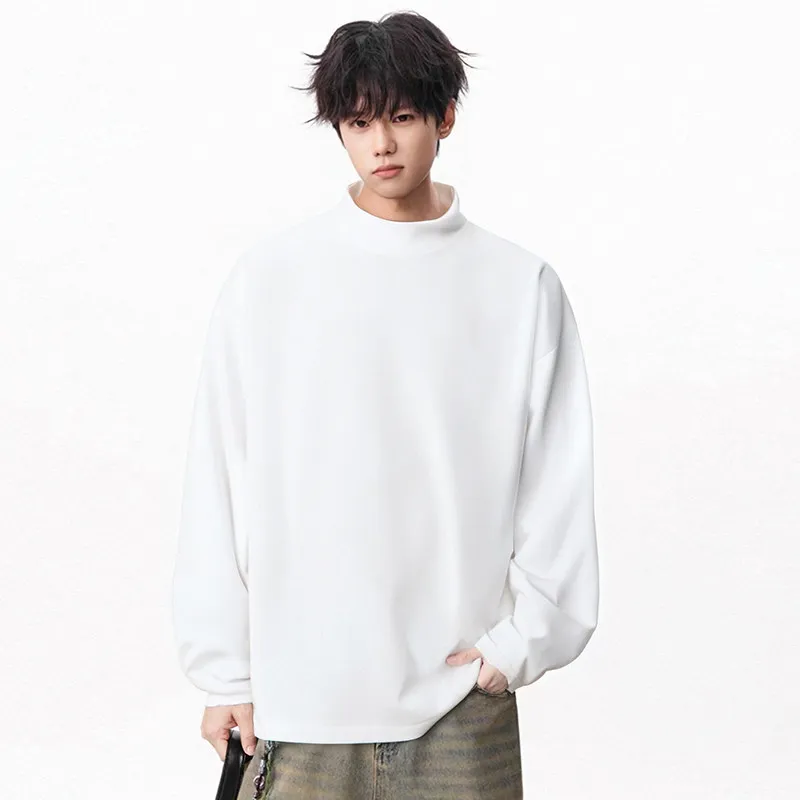 

Зимняя базовая футболка для подростков с высоким воротником, размер для взрослых, школьный orm, теплый вязаный свитер, повседневный Sle