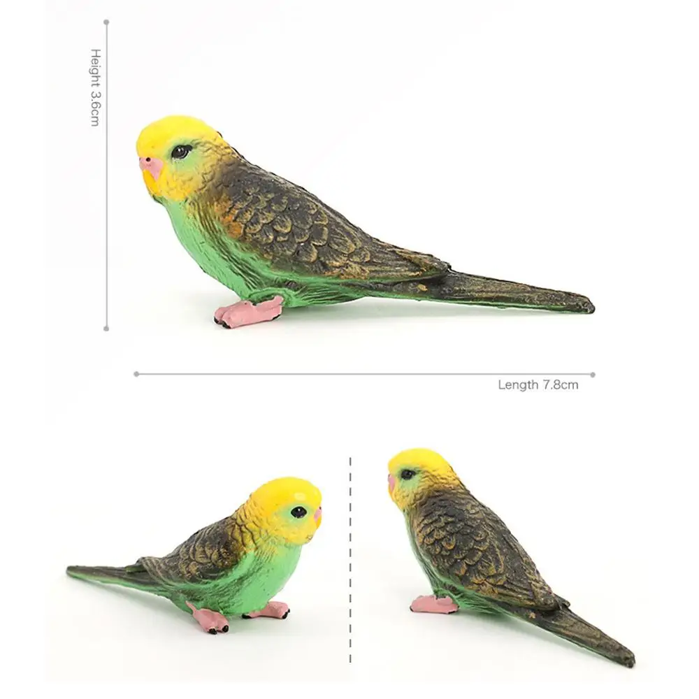 Creative Simulation Parrot Parakeet Miniature Landscape Ornament Animal Model Lawn Figurine Artificial Bird Photography Props