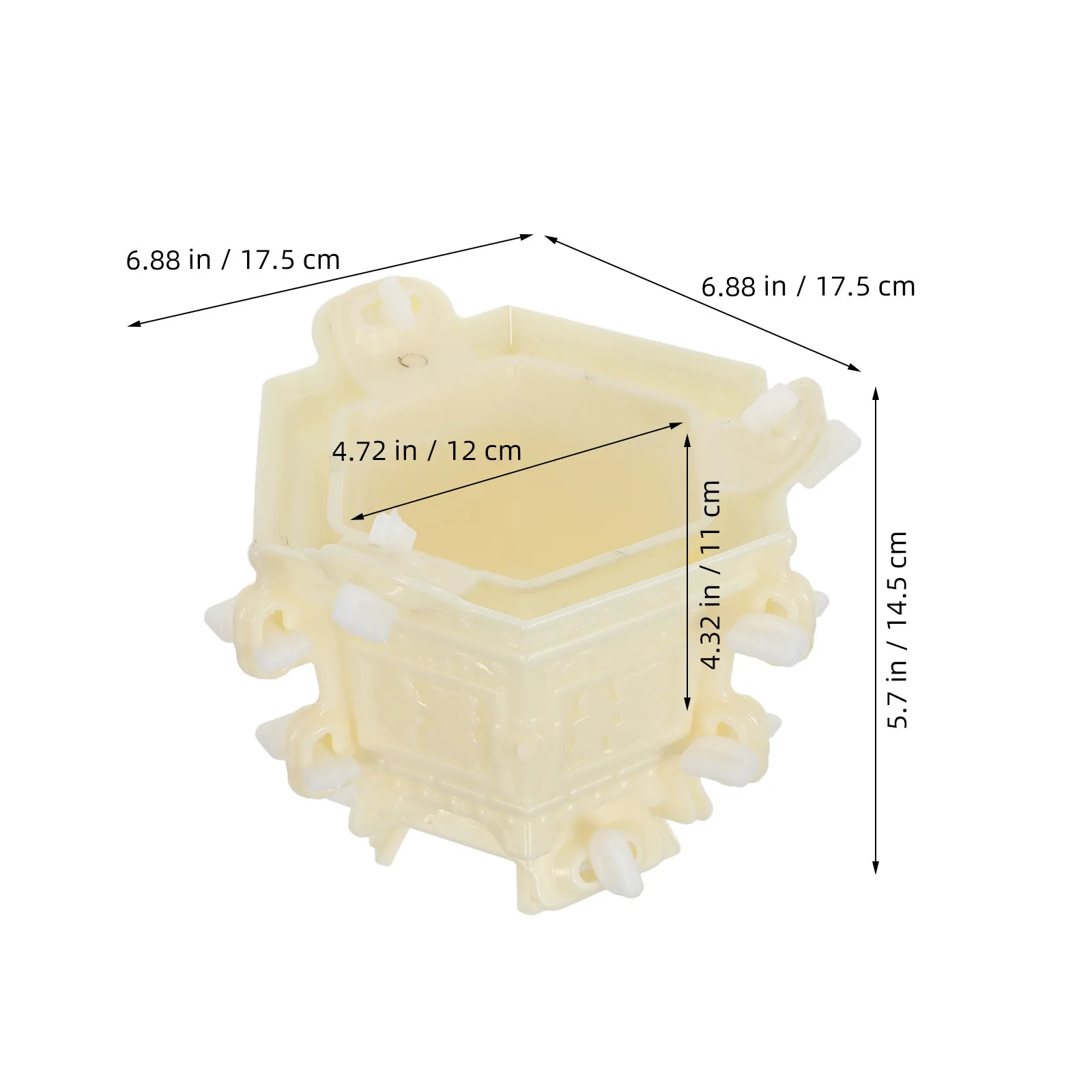 Hexagonal Concrete Flowerpot Mold Thickened Plastic Planter Mold for Craft Indoor Outdoor Cement Resin Projects Reusable