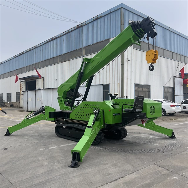 T-053 2025 Easy Operate 3 5 8 Ton Diesel Engine Spider Cranes Mini Crawler 3ton Telescopic Spider Crane With Ce Certificate
