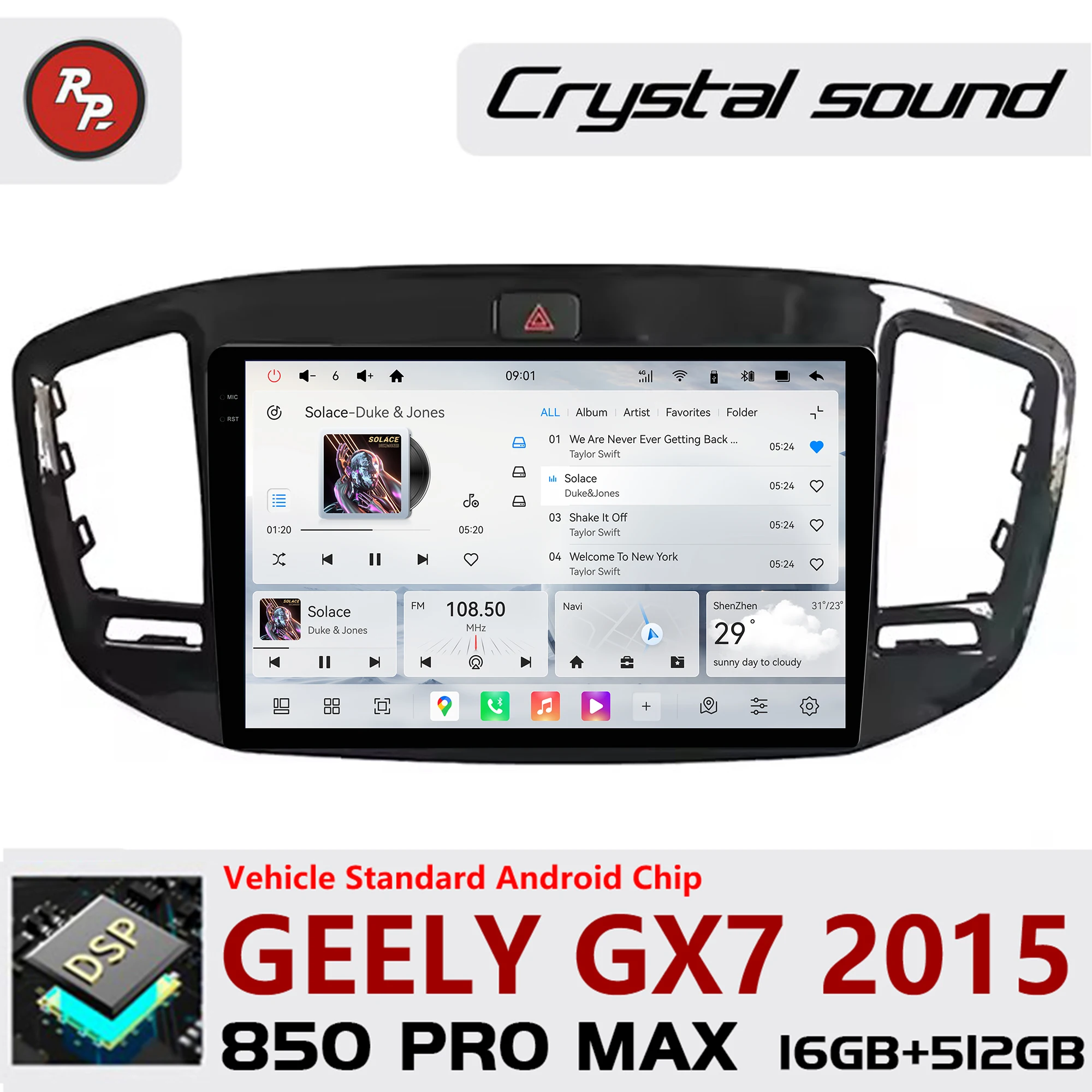 

Автомагнитола Redpower Crystal Sound 850 Pro Max с Android и экраном для GEELY GX7 2015, CarPlay, Bluetooth, Hi-Fi