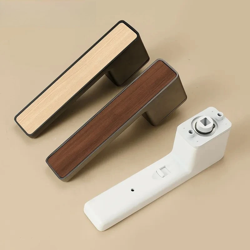Italian Minimalist Silent Magnetic Door Lock Indoor Bedroom Bathroom Wooden Door Handle Ecological Room Door Lock Hardware