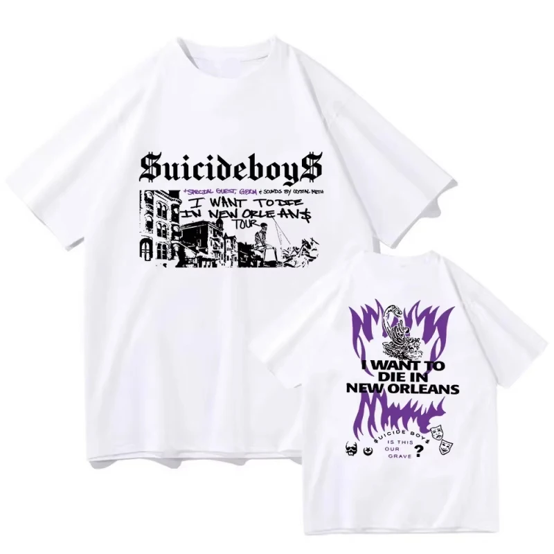 

$uicideboy$ Singer, летняя мужская футболка из 100% хлопка с короткими рукавами, уличный повседневный топ в стиле хип-хоп, уличная мода, мужская одежда, мода